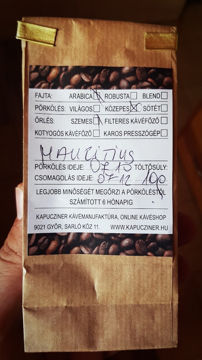 Menu Kapucziner Kézműves Kávépörkölő-1